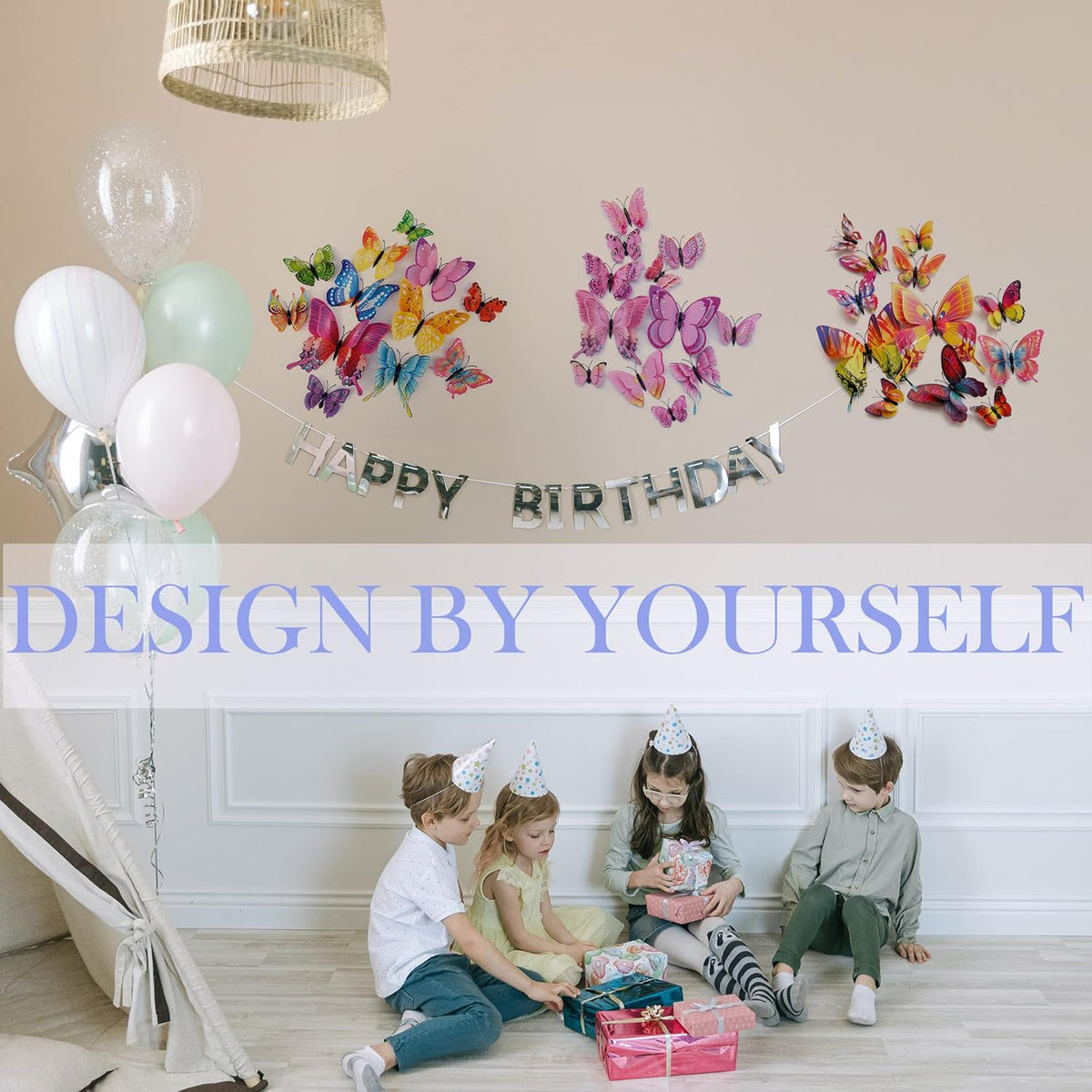 Butterfly Wall Decor 24/48 PCS, 3D Butterflies Stickers for Party Decorations with Magnets(Multiple Colour, 48)
