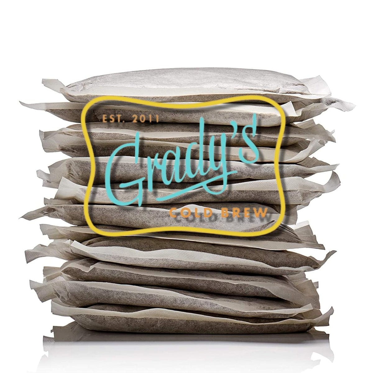 GRADY’S COLD BREW, New Orleans Style, 100% Arabica Ground Coffee & Chicory Pouches, 12 Bundles of 4 Easy-to-Brew Bean Bags, Makes 144 drinks