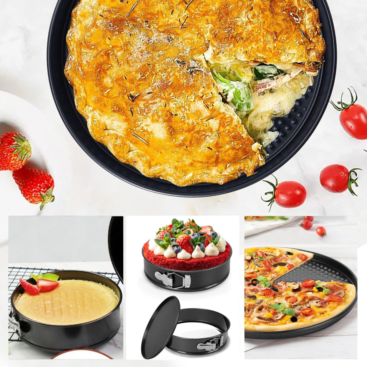7 Inch Springform Cheesecake Pan with Removable Bottom, Leakproof Round Cake Baking Pan