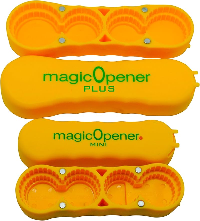 Arthritis Bottle Opener - magic Opener COMBO | Water Bottle Opener | Twist-off - Plastic Bottles | Easily open over 16 different plastic cap sizes | Arthritis Help | Arthritis Aids |Pull Tab Soup Cans