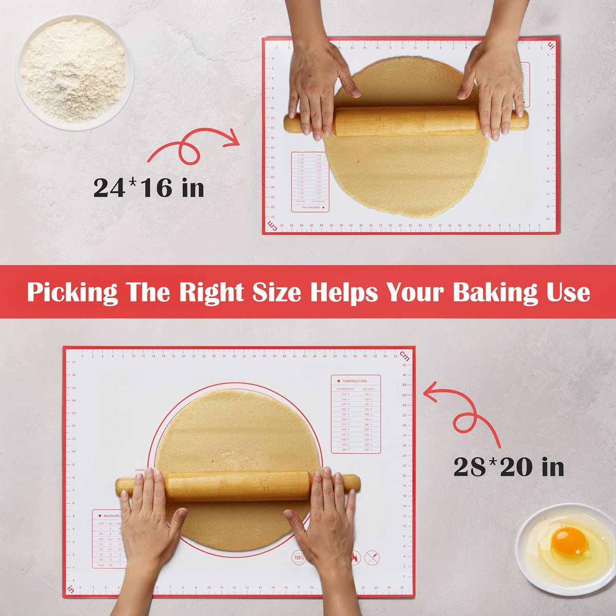 BlueBark 1 PCS - 28"L x 20"W Non-stick Silicone Baking Mat for Pastry & Dough, Sourdough Bread Making Tools, Kitchen Counter, Cooking Enthusiasts
