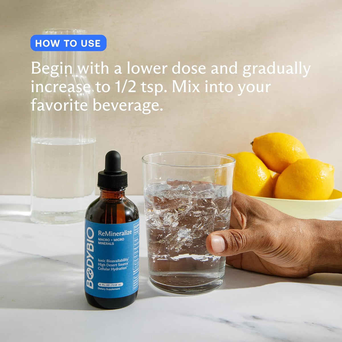 BodyBio ReMineralize - Concentrated Ionic Trace Minerals to Hydrate, Detox, and Revitalize Your Cells - Over 72 Bioavailable Trace Minerals for Rapid Absorption 4 Fl Oz