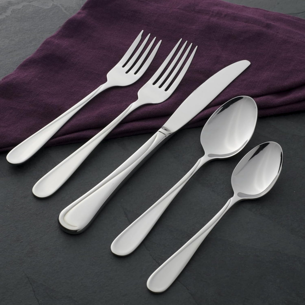 Oneida Flatware Flight, Teaspoons, Stainless Steel, Set of 6