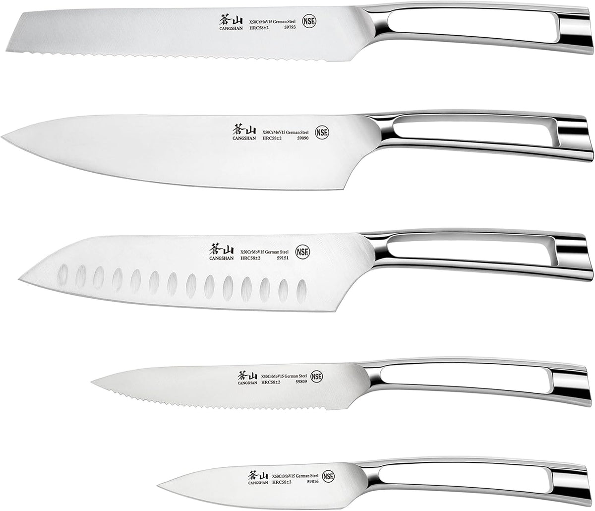 Cangshan N1 Series 59205 6-Piece German Steel Forged Knife Block Set, Oprah's Favorite Things 2017