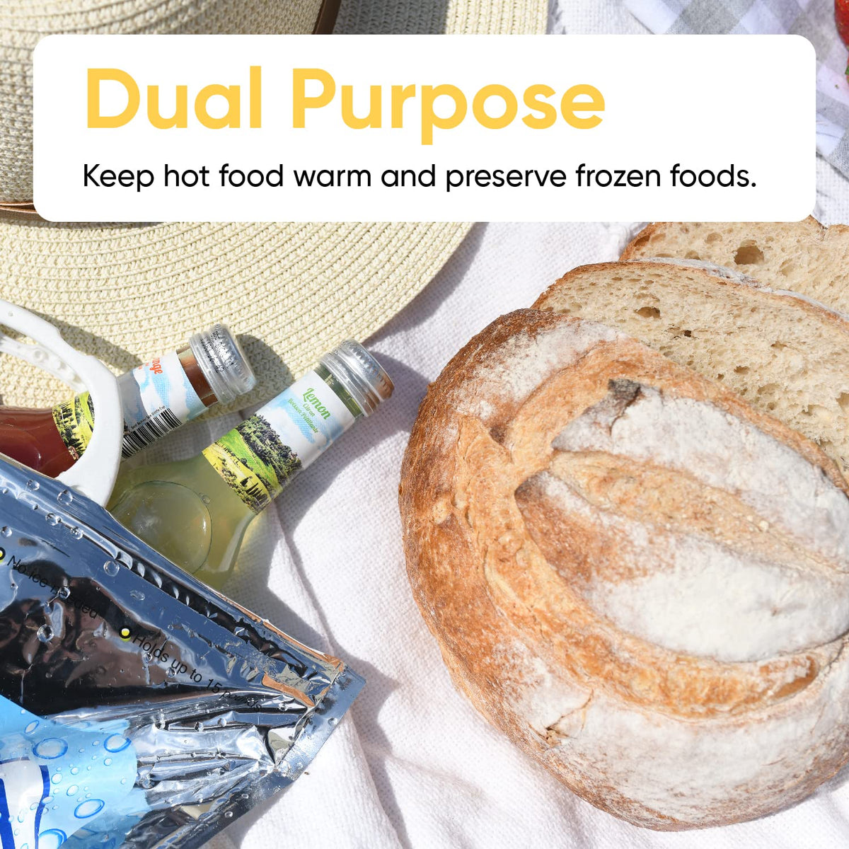 Superio Hot and Cold Insulated Bags for Food Delivery, Grocery Shopping Bags, Food Storage for Hot and Frozen Food for Travel, Disposable Cooler Bag, Reinforced Thermal Lunch Bag (12, 16"x19.25")
