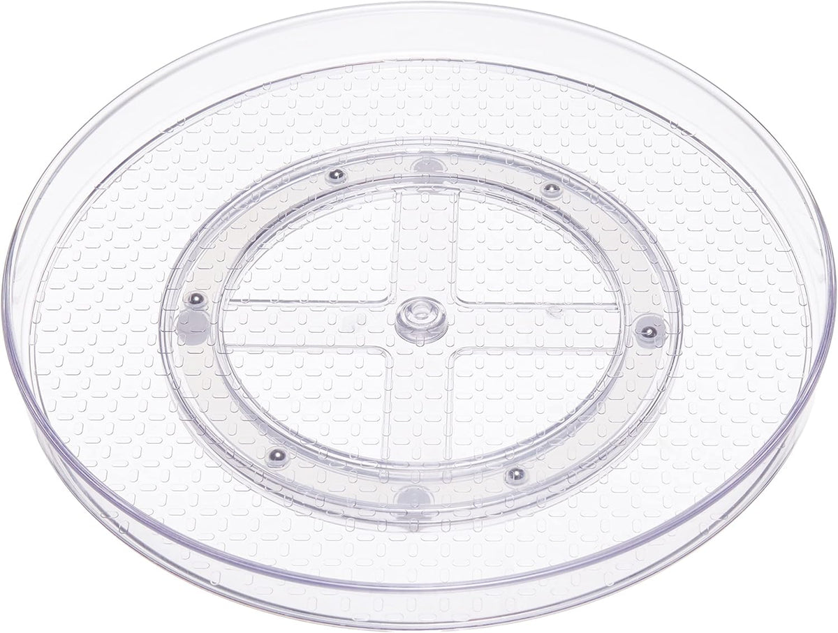 Amazon Basics Clear Lazy Susan Turntable Organizer, 12-Inch, 2-Pack
