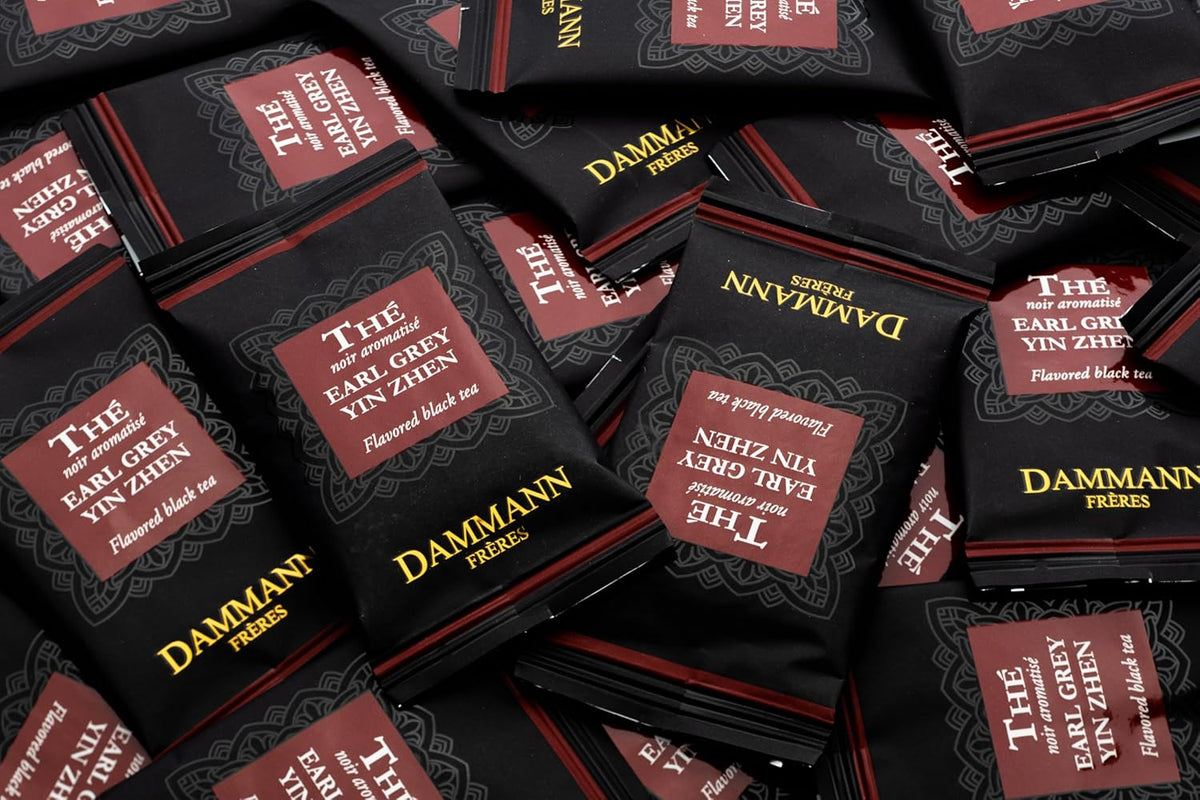 Dammann Freres Sachets, Earl Grey Yin Zhen Tea Bags, Premium Gourmet French Black Tea, Blend Bergamot, Individually Wrapped, 24 Count (Single Pack)
