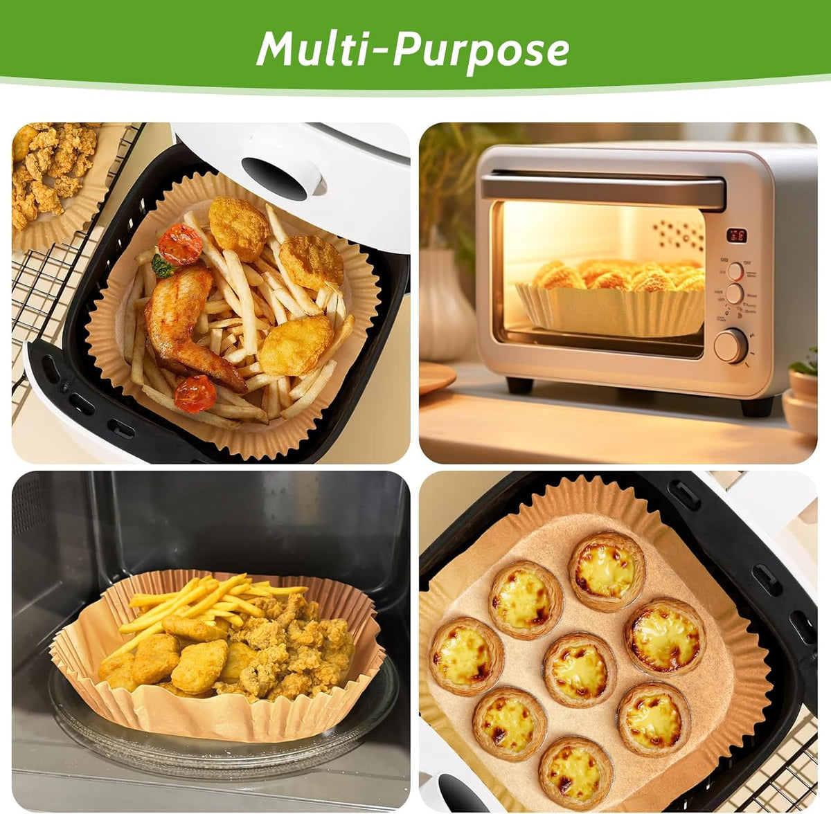 360 Pcs 6.5” Square Unbleached Heavy Duty Air Fryer Paper Liners Disposable, Non-Stick & Non-Leak Parchment Paper Liners for Airfryer Basket, Deep Fryer Parts & Accessories
