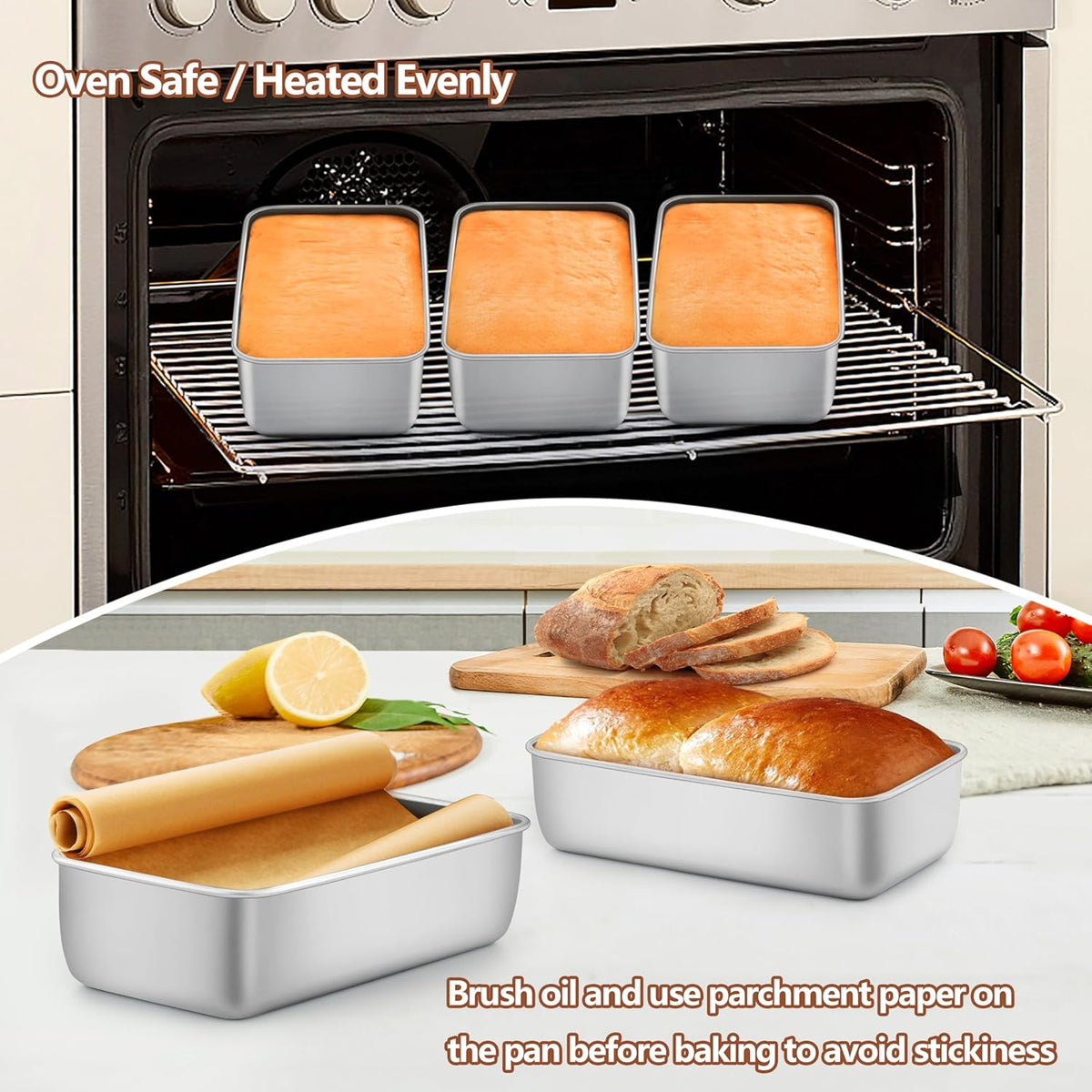 LIANYU 20 Pack Loaf Pans for Baking Bread, 9x5 Inch Bread Baking Pans, Stainless Steel Loaf Tin for Meatloaf, Banana Sourdough, Dishwasher Safe