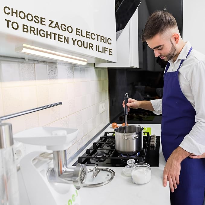 ZAGO 12 Inch LED Hardwired Under Cabinet Lighting with Clamp Connector, 5CCT Switchable, Undercounter Led Lights for Kitchen, 120V, 6W, 430-510LM, ETL & Damp Rated, White, 4 Packs