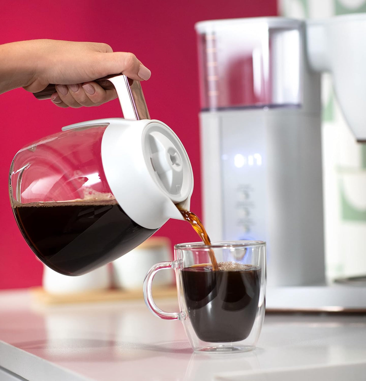 Café Specialty Drip Coffee Maker | 10-Cup Glass Carafe | WiFi Enabled Voice-to-Brew Technology | Smart Home Kitchen Essentials | SCA Certified, Barista-Quality Brew | Matte White (Renewed)