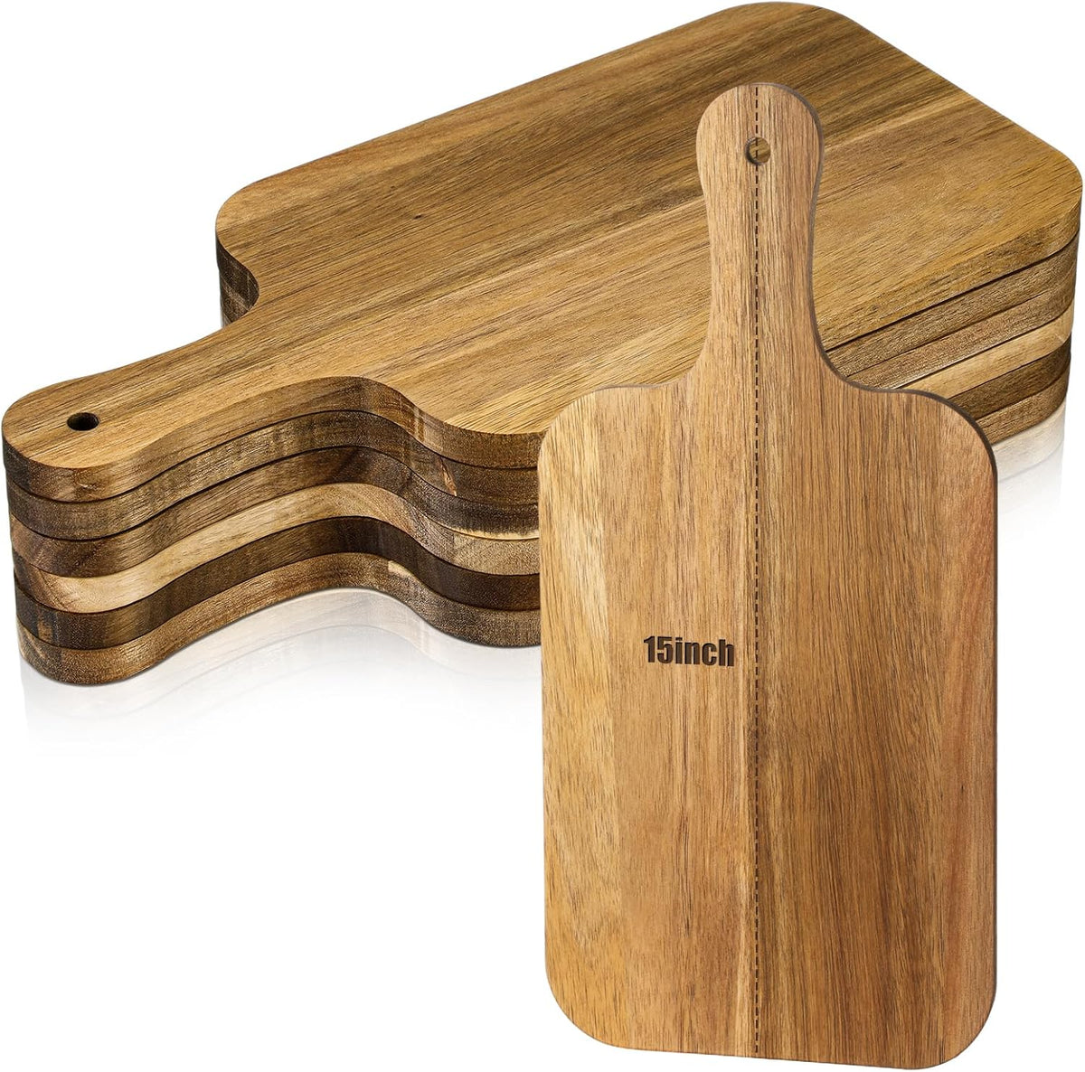 Lounsweer 6 Pcs Thicken Cutting Board Bulk Wood Board for Chopping Serving Charcuterie Material for Laser Engraving Mother' Day Wedding Housewarming Gift