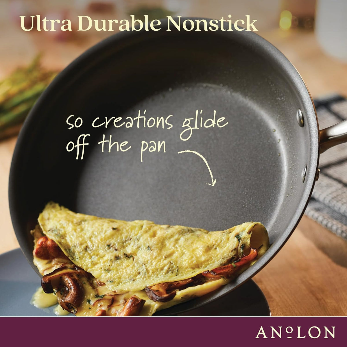 Anolon Advanced Home Hard-Anodized Nonstick Skillets (2 Piece Set- 10.25-Inch & 12.75-Inch, Bronze)