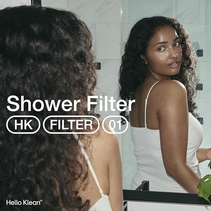 Shower Filter in Black - Filter Unwanted Metals, Chlorine & Impurities Found in Shower Water - Improves Quality of Skin & Hair - Quick Easy Install For In-Line & Electric Shower