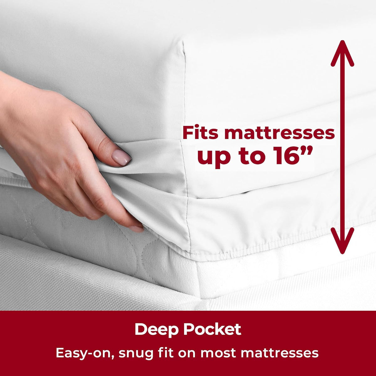 Mellanni Split King Sheets Set - 5 PC Iconic Collection Bedding - Hotel Luxury, Extra Soft, Cooling Bed Sheets - Wrinkle, Fade, Stain Resistant (Split King, White)