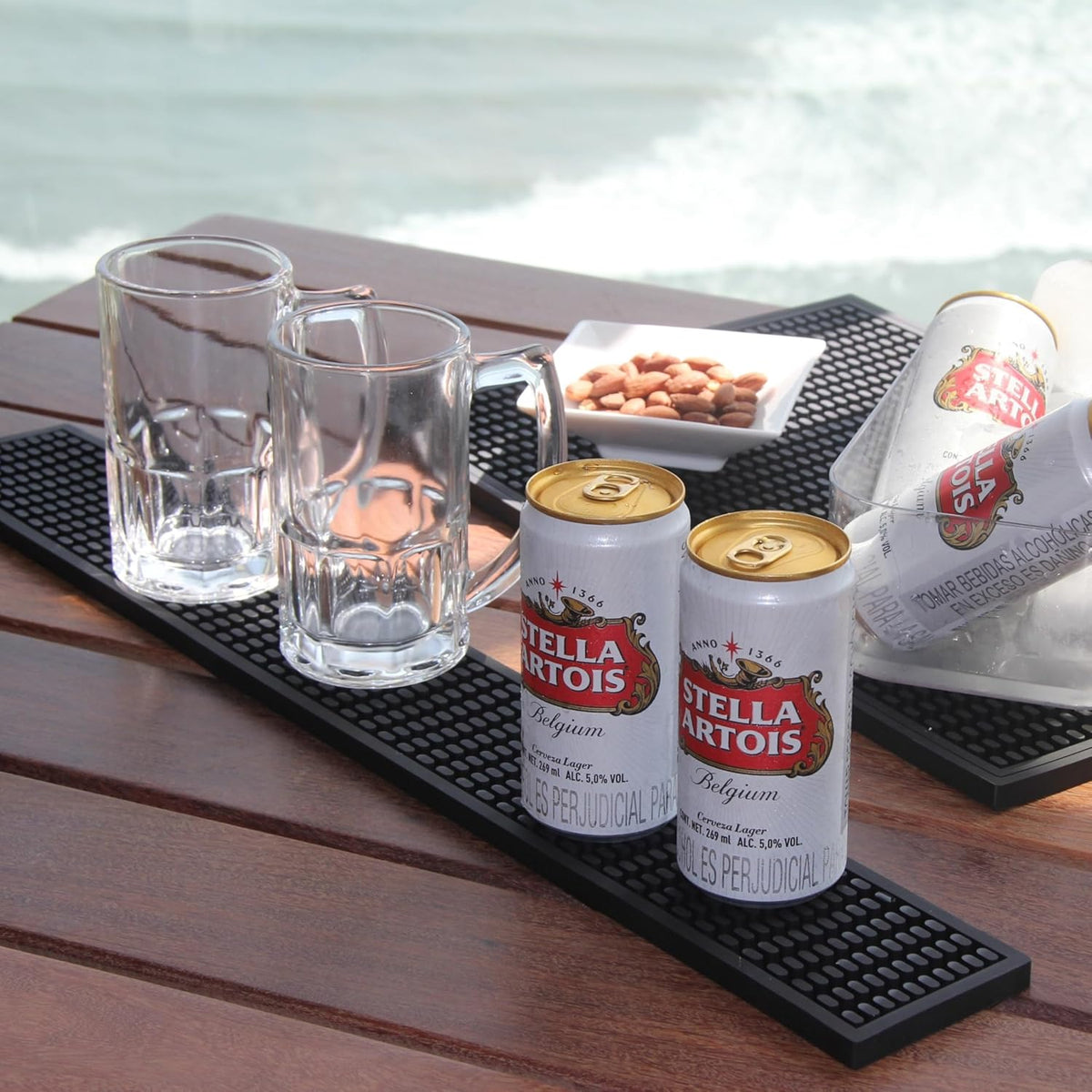 Bar Rail Mat 24x3. Non-Slip Serving Rubber Bar Mats for Countertop. 0.4" Thick Large Bar Service Spill Mat for Bartending, Restaurants, Coffees & Home Kitchen.