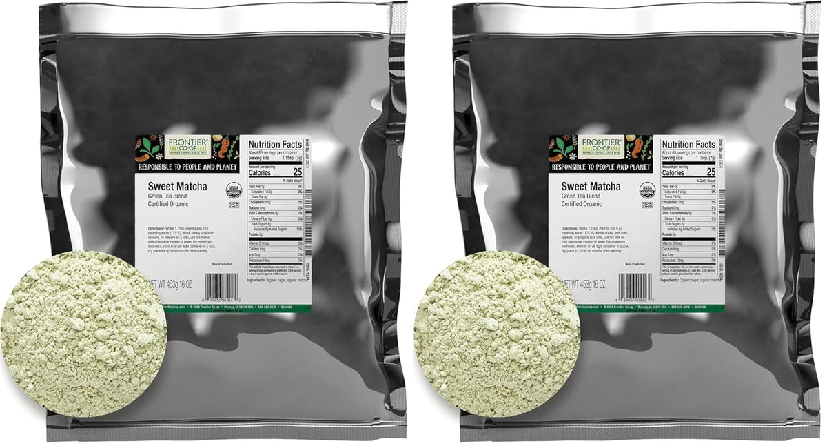 Frontier Bulk Sweet Matcha Green Tea Blend, Organic, 1 Pound (Pack of 2)