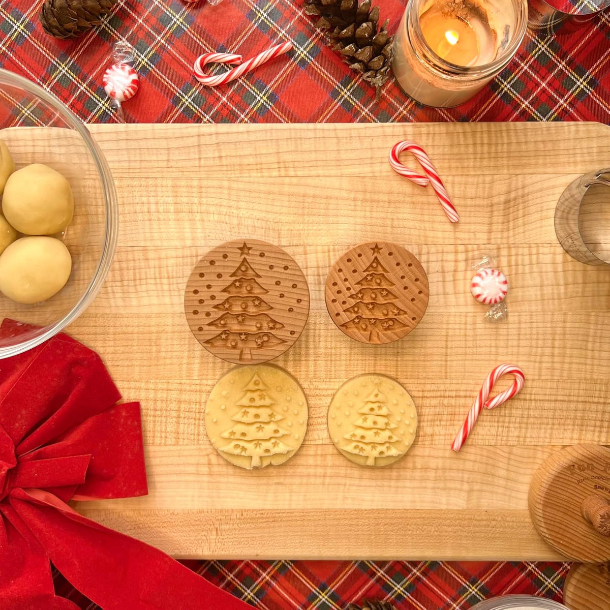 Wood Cookie Stamp, 2.5 Inch (Christmas Tree CS-016)