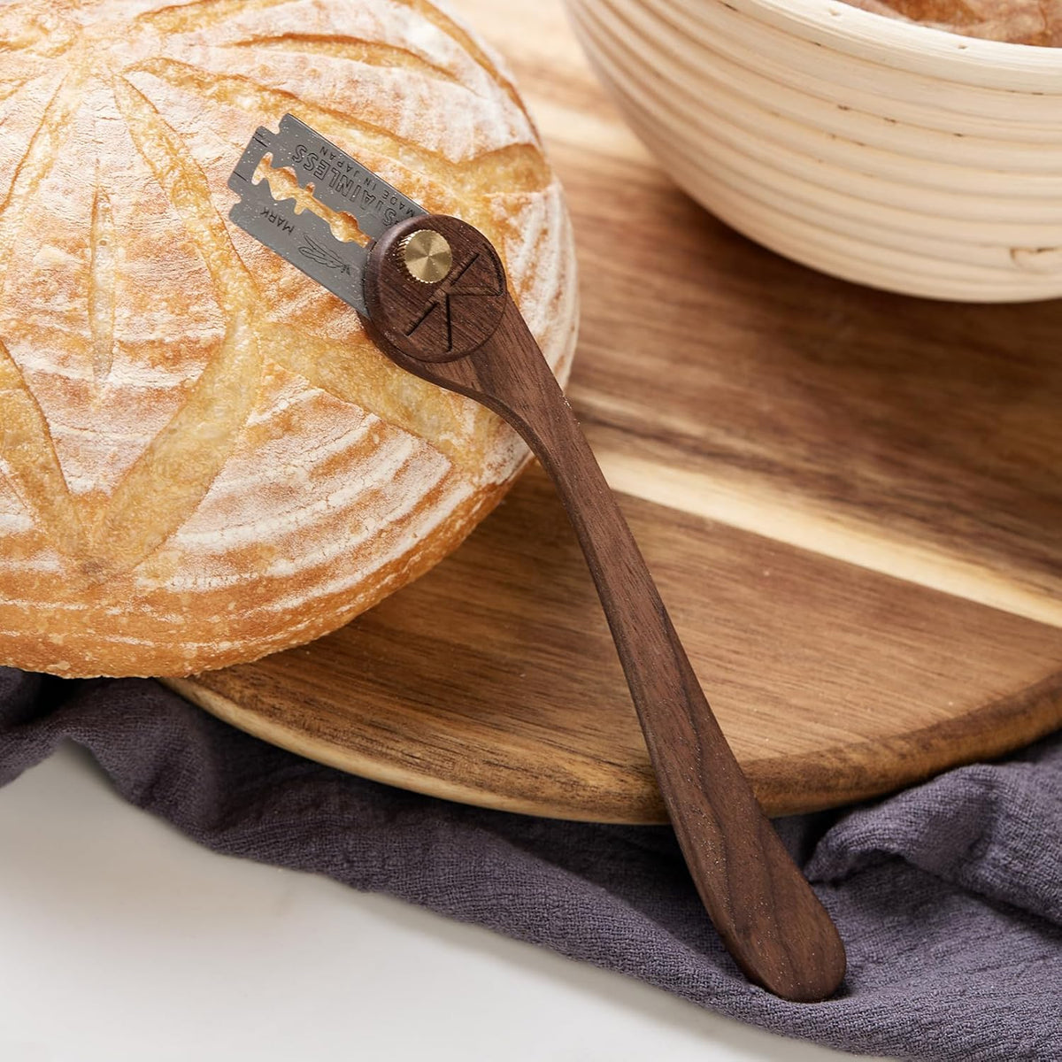 Bread Lame with 5 Feather Blades, Dough Scoring Tool with Storage Box, Sourdough Scoring Tool for Bread Baking, Dexterous-Cut Series Scoring Knife (ELEGANT)