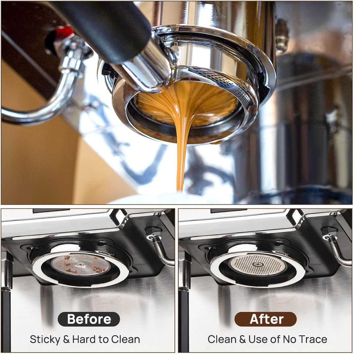 53.5mm Espresso Puck Screen, Espresso Filter for 54mm Portafilter Filter Basket, Reusable Espresso Screen with 1.7mm Thickness 150μm 316 Stainless Steel