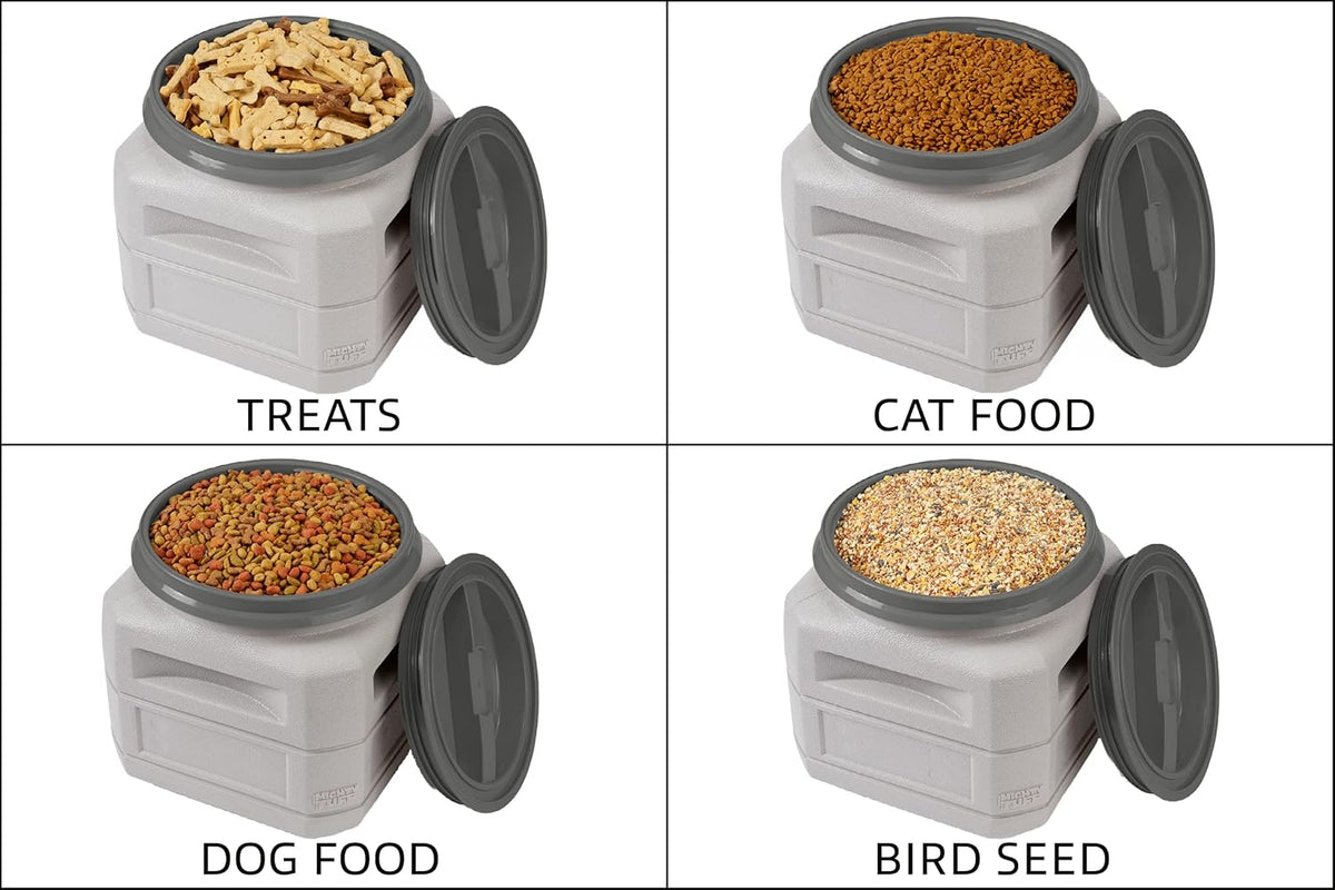 Mighty Tuff Airtight Dog Food Storage Container – 6 Gal, up to 24 lb Capacity – Cat and Dog Food Container with Twist Lid & Handles – BPA-Free, Made in USA