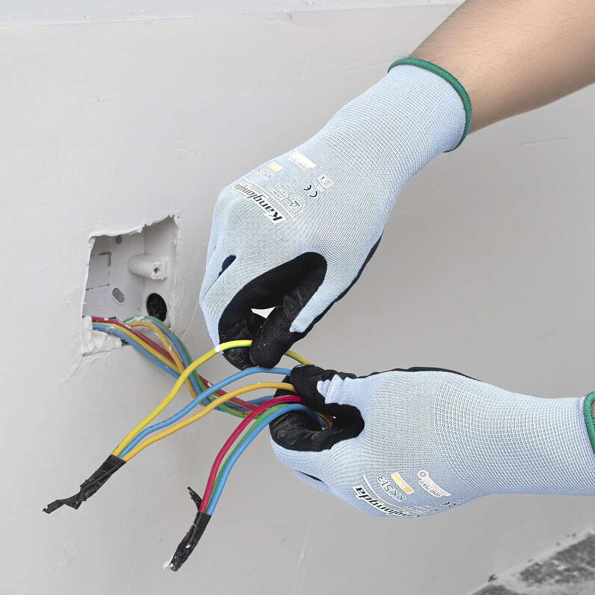 6-Paris XXL Work Gloves for Men and Women, Nitrile Coated Safety Protective Gloves with Grip, Ideal for Gardening, Warehouse, Mechanic, Light Duty Construction Work