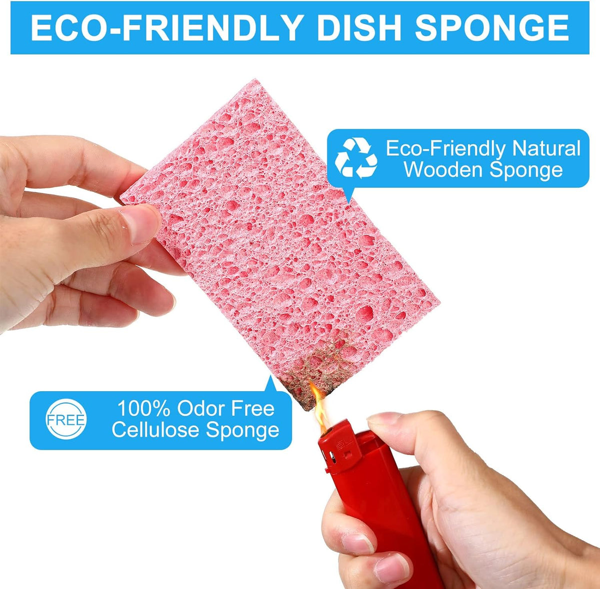 Zhengmy 48 Pieces Kitchen Sponge Bulk Natural Sponges for Dishes Compressed Wood Pulp Sponges Cleaning Sponge Without Scratching for Kitchen Bathroom, 3.9 x 2.4 x 0.12 Inch (Multicolor)