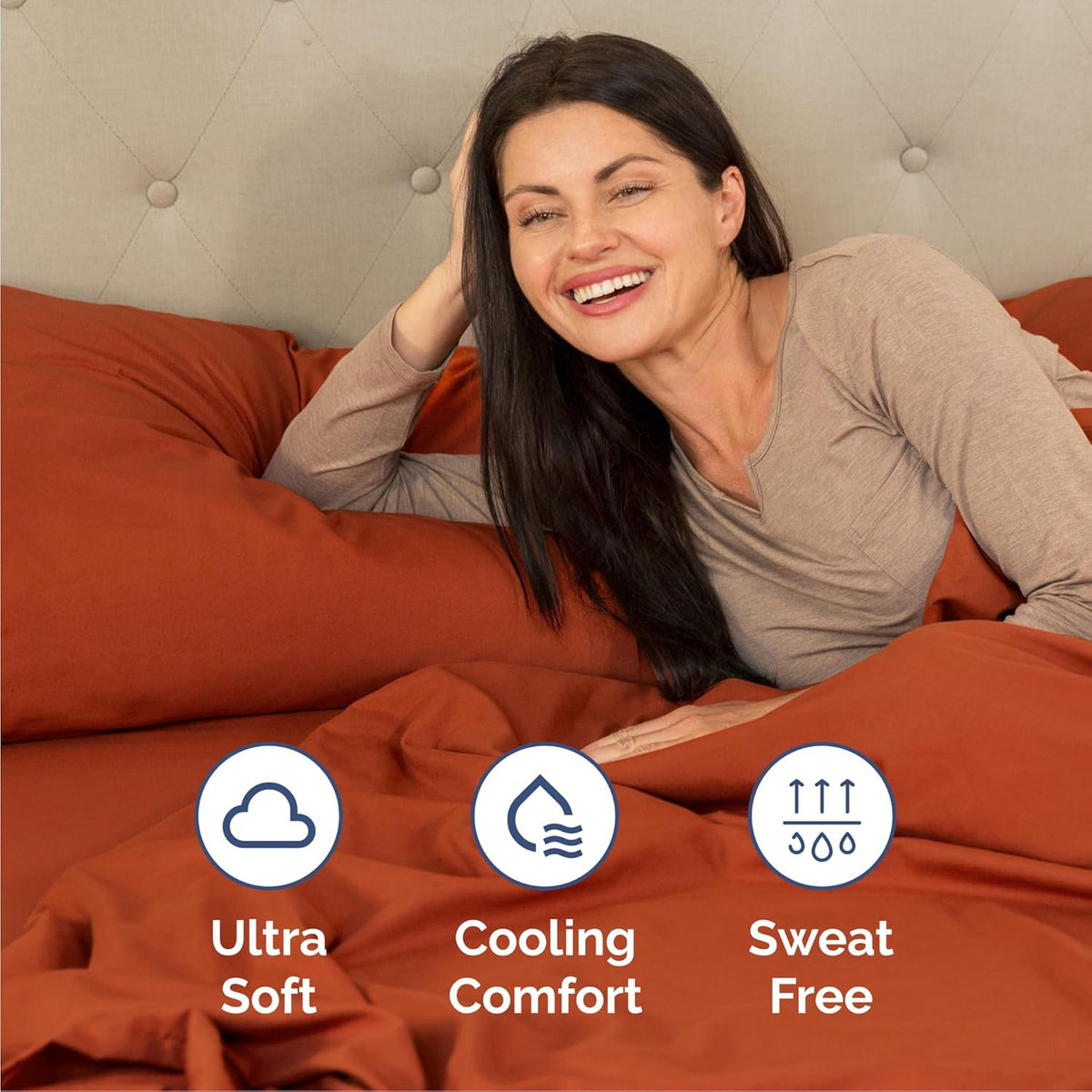 Queen Size 4 Piece Sheet Set - Comfy Breathable & Cooling Bed Sheets Set - Hotel Luxury Bedding for Women, Men, Kids, Teens, Boys & Girls - Deep Pockets, Soft and Wrinkle Free - Oeko-Tex - Terracotta