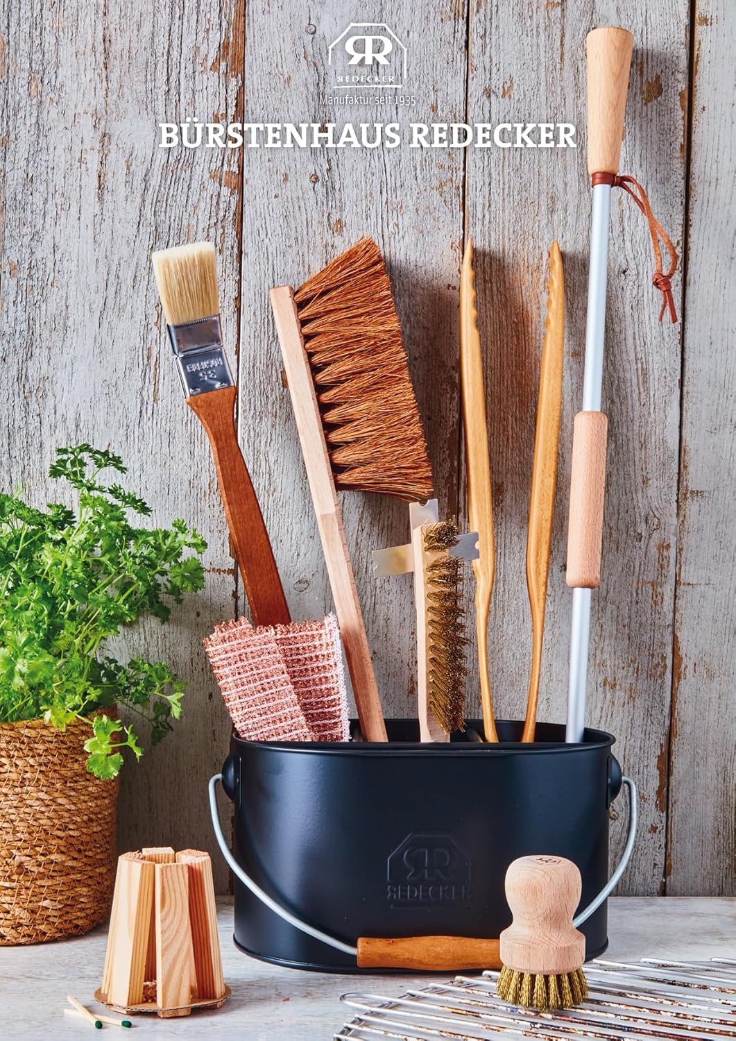 Redecker Beechwood BBQ Brush, Extra-long Basting Brush for Grilling, Baking, and Marinading, Made in Germany