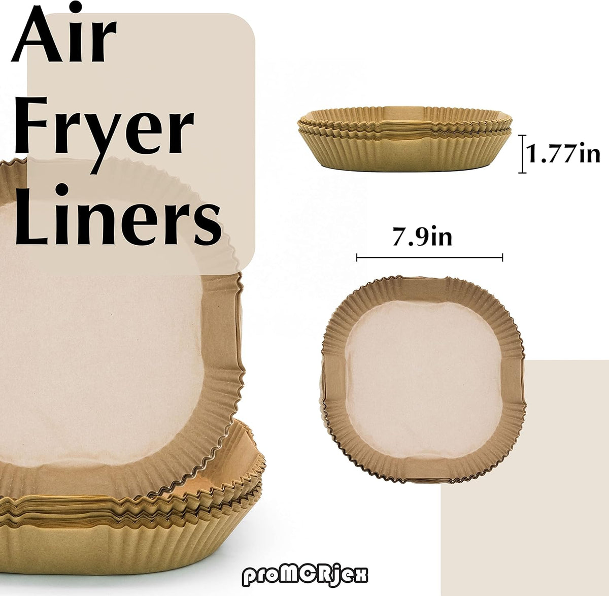 Air Fryer Disposable Paper Liners 100pcs 7.9 inch Square Parchment Paper Liner for Baking Roasting Fit 5-8 QT