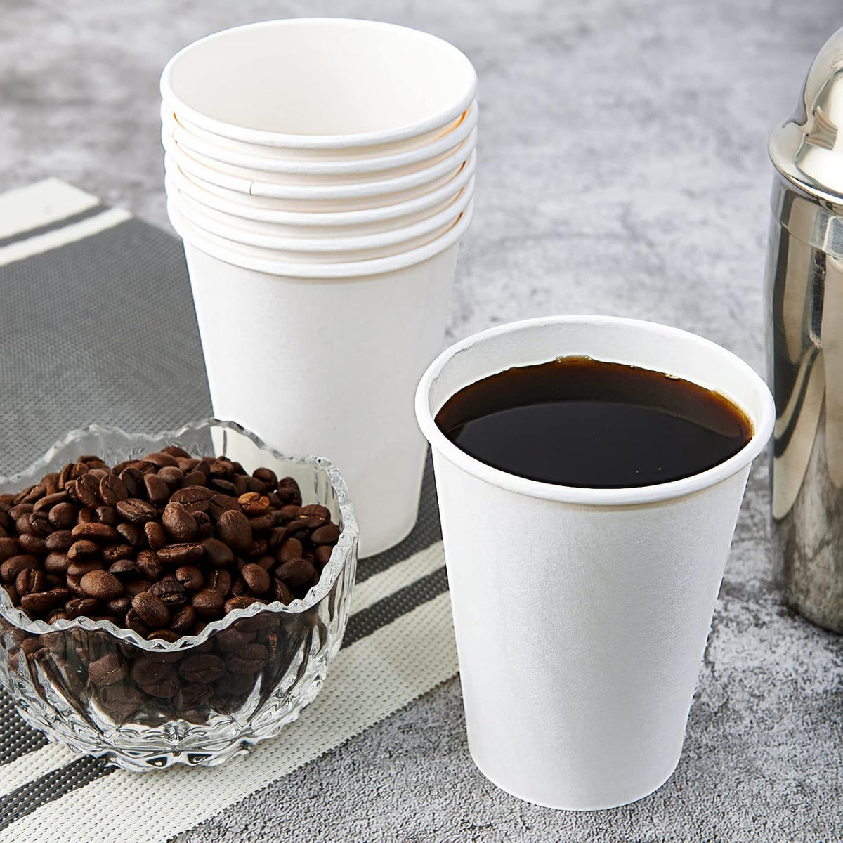 Turbo Bee 12 oz Disposable Paper Cups,270 Pack Paper Coffee Cups,Disposable Hot Drinking Cups