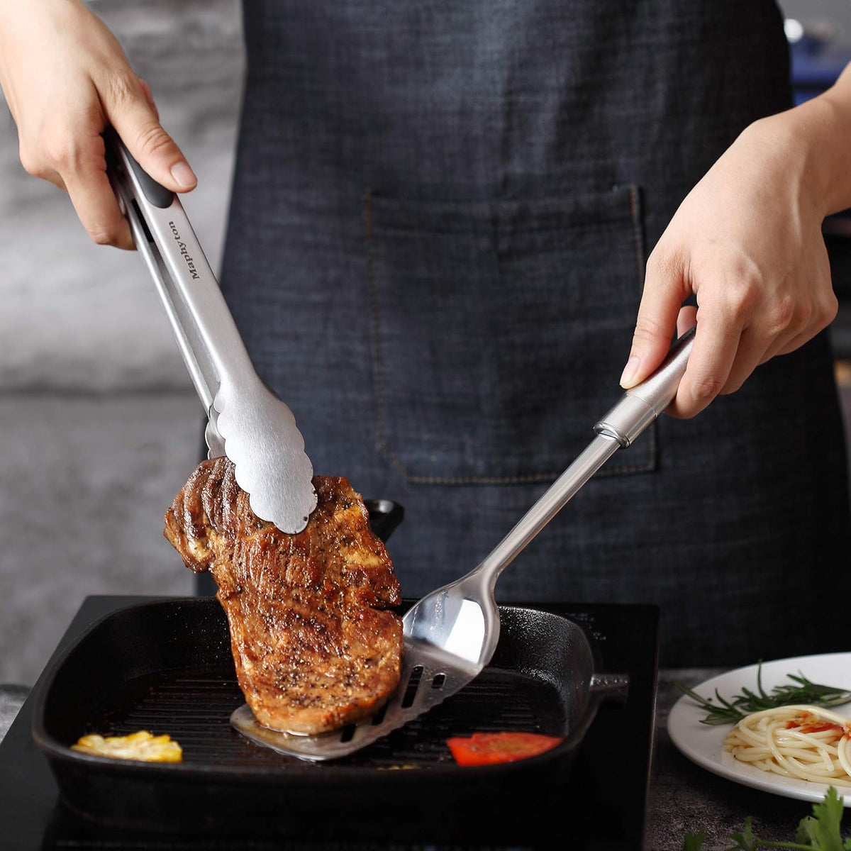 Cooking Utensil Set, 11 PCS Stainless Steel Kitchen Utensil Set, Nonstick Kitchen Gadgets Cookware Set with Spatula