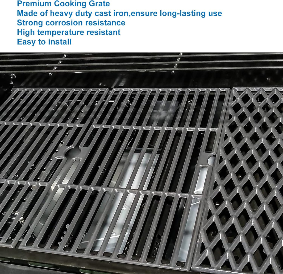 Uniflasy Cast Iron Cooking Grates for Dyna glo DGH474CRP DGH483CRP DGF493BNP DGF493PNP-D DGB495SDP DGB495SDP-D DGB493SPB DGB463CNP DGB494SPB 70-01-911 70-02-656 Cooking Grid Replacement Part Kit