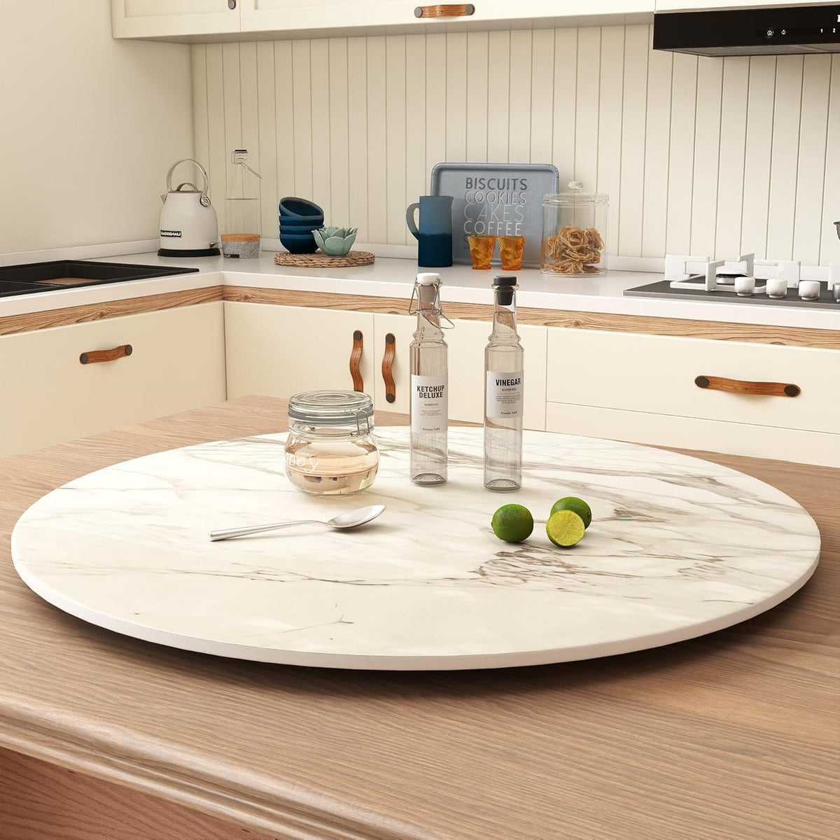 31.5" Lazy Susan for Table Top Sintered Stone Rotating Serving Tray for Dining Table, Kitchen Lazy Susan Organizer Spinning Rotating Food Server Party Centerpieces