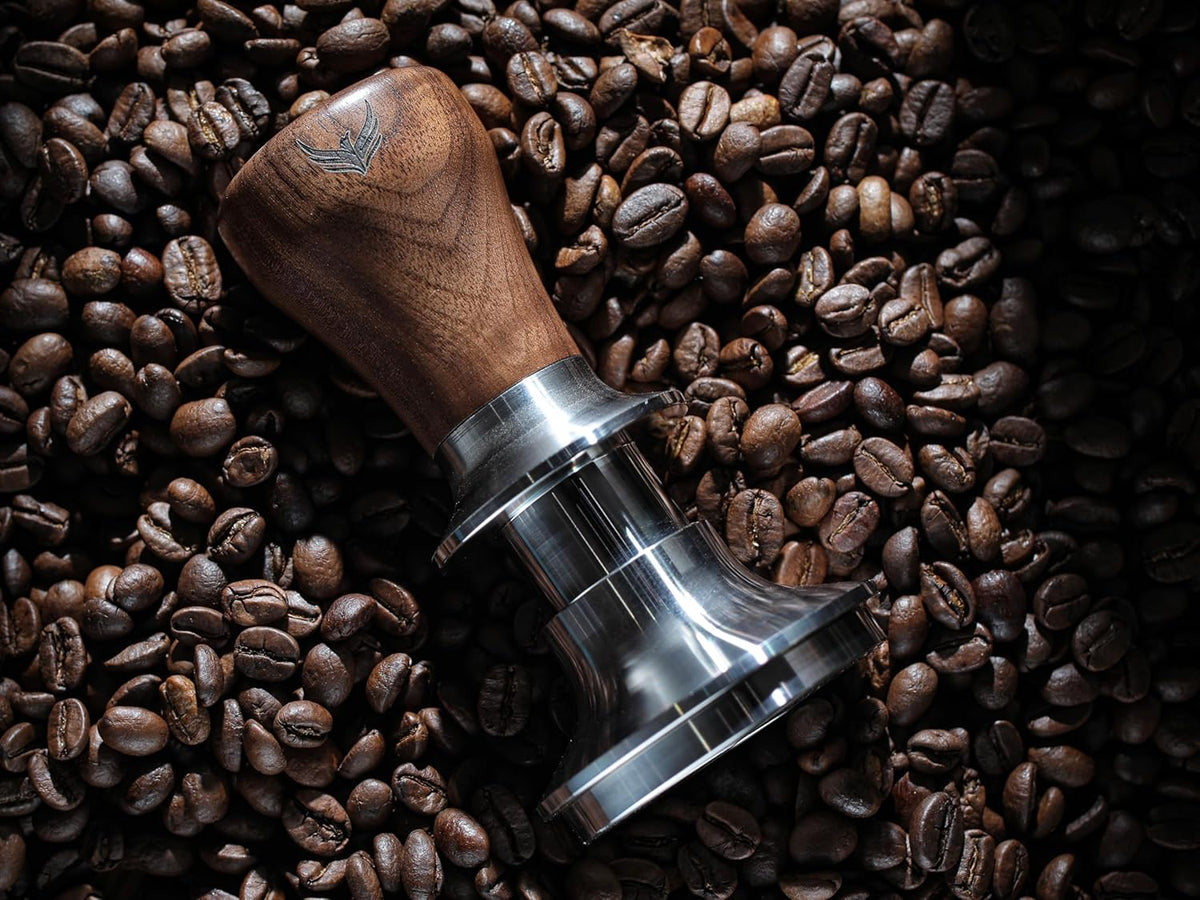 54mm Espresso Tool Set for Breville Machines – Walnut Espresso Organizer, Spring Loaded Self Leveling Tamper, Distribution Tool, WDT Stirrer & Precision Scale