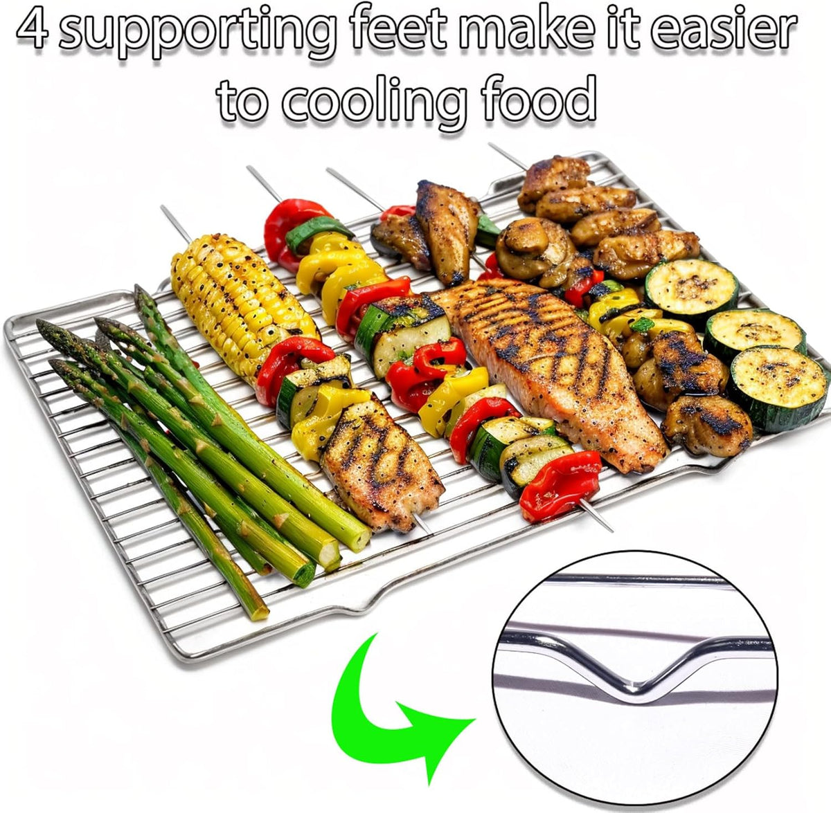 2Pcs Stainless Steel Cooling Racks, Cooling Racks for Cooking and Baking, Cookie Cooling Rack, Oven Cooling Racks for Cooking