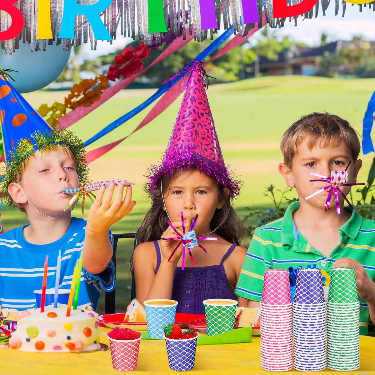 Thenshop 1000 Pieces 5 oz Wave Multicolor Paper Disposable Cups Colorful Small Kid Mouthwash Cups for Coffee Drinking Beverage Travel Picnics Barbecues Party, 10 Colors