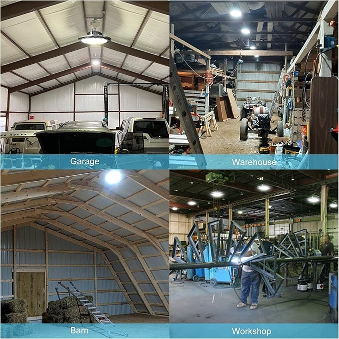 Lightdot 240W LED High Bay Light 36000lm (Eqv.1000W MH/HPS) UFO High Bay Shop Light AC100-277V ETL Listed High Bay Lighting for Warehouse/Barn - 10 Pack