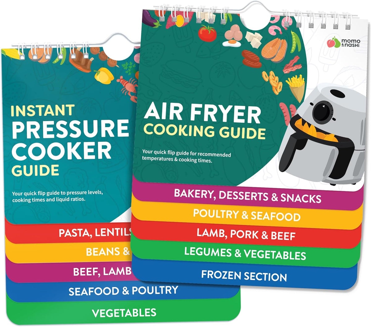 Air Fryer & Instant Pot Magnetic Cooking Guides - 7" x 6" Each - Set of 2 Instant Pot Air Fryer Accessories Cook Books - Airfryer Kitchen Accessories & Kitchen Gadgets 2025