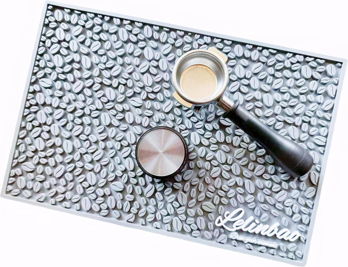 Coffee Machine Mat for Countertops, Waterproof Dish Drying Mat for Kitchen, Bars, Restaurant, 18X12in 1cm Thick Coffee Mat, Bar Decor, Espresso Mat, Non-Slip Drip Tray Mat(Gray,18"x12")