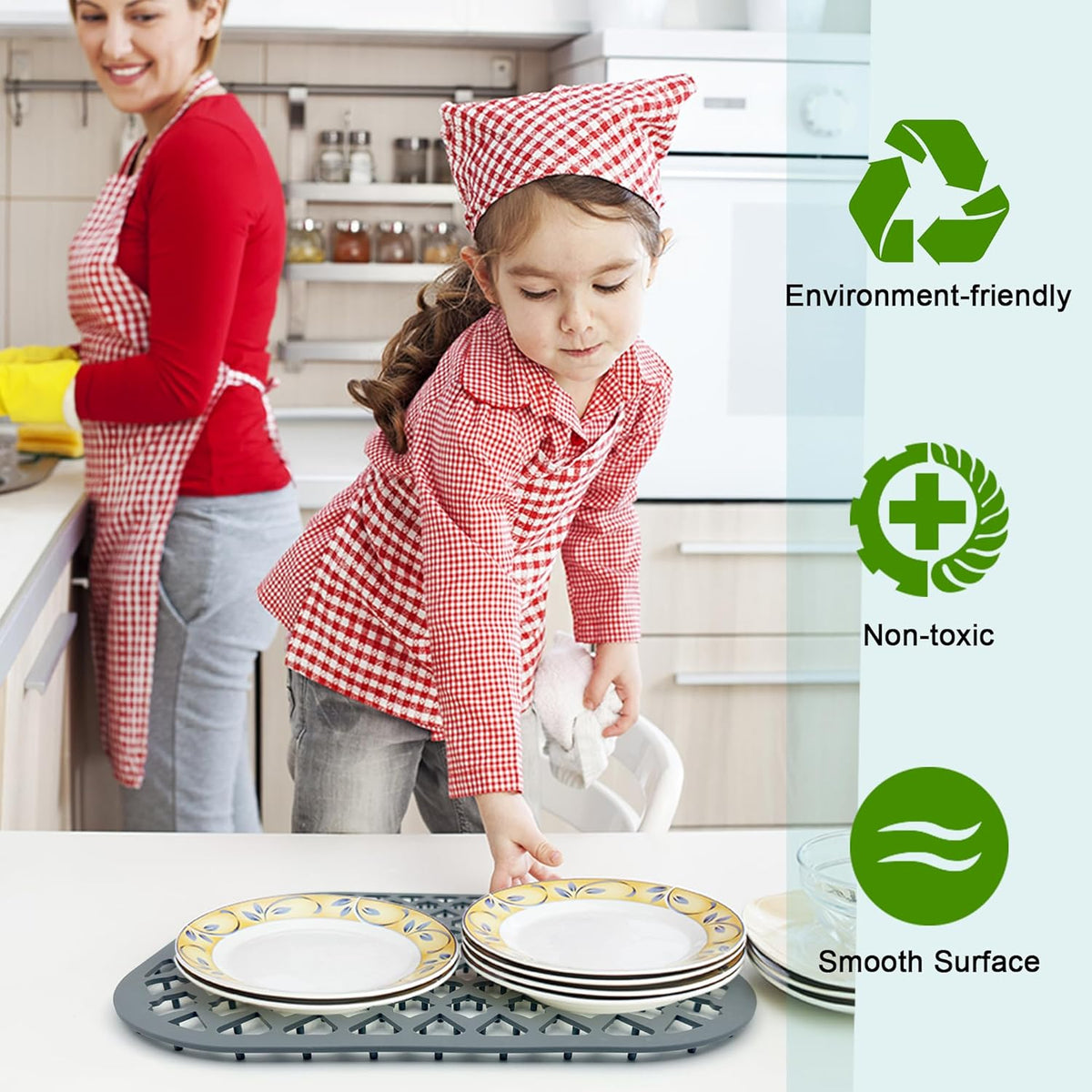 Sink Protectors for Kitchen Sink 13x11, Large Silicone Sink Mats Grid for Bottom of Farmhouse Stainless Steel Sink (2 Packs)
