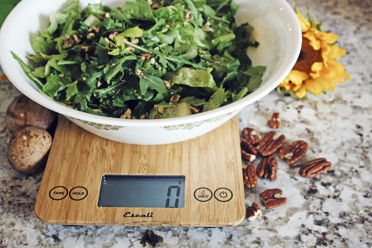 Escali Arti Digital Food Scale, Multi-Functional Kitchen Appliance, Precise Weight Measuring and Portion Control, Baking and Cooking Made Simple, Tempered Glass, Bamboo