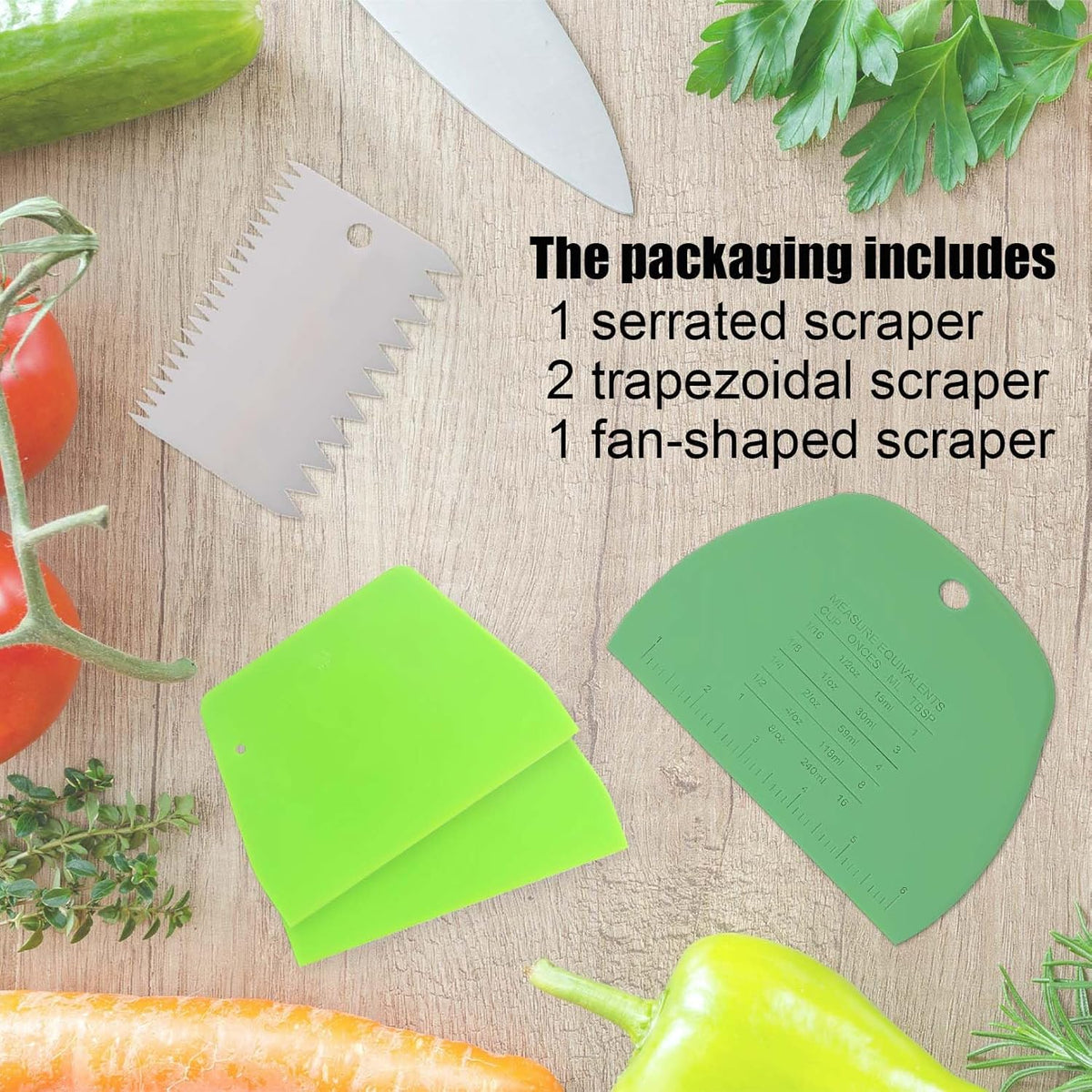 Dough Scraper Plastic Bench Scraper, Dough Scraper Tool Dough Cutter, Flexible Bench Scraper for Making Bread Pizza, 4 PCS