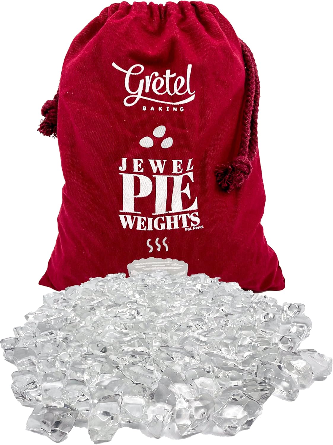 Jewel Glass Pie Weights for Baking | Will Not Roll Away | Better Than Ceramic | Dust-Free Borosilicate Glass | Large Quantity 2.5 lbs | Drawstring Storage Bag | Essential baking tools and accessories
