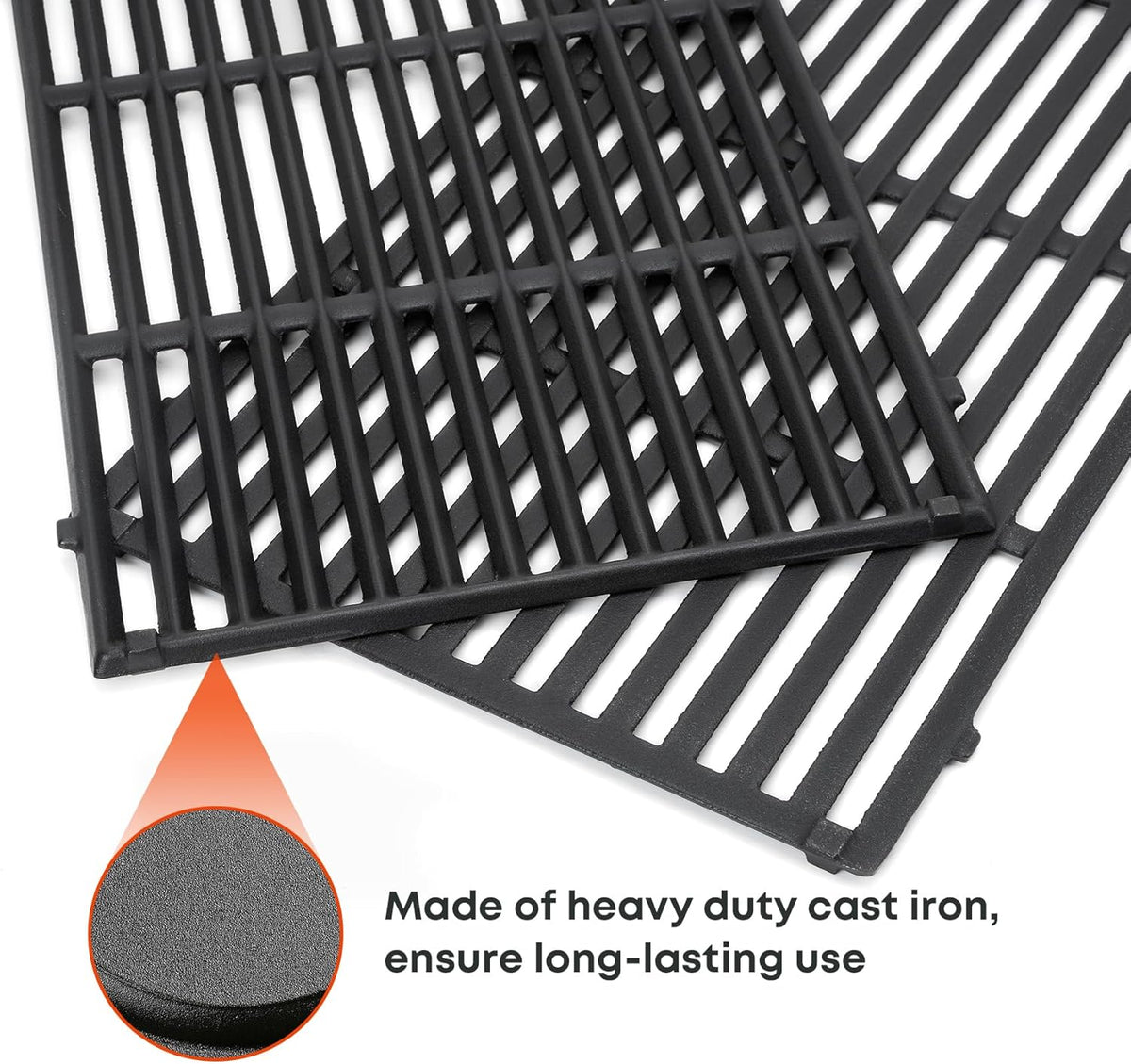 Stanbroil Cast Iron Cooking Grate for Weber Genesis II and Genesis II LX 300 Series Gas Grills - Grill Grid Grate for Weber Genesis 2022 - Replacement Parts for Weber 66095, Set of 2