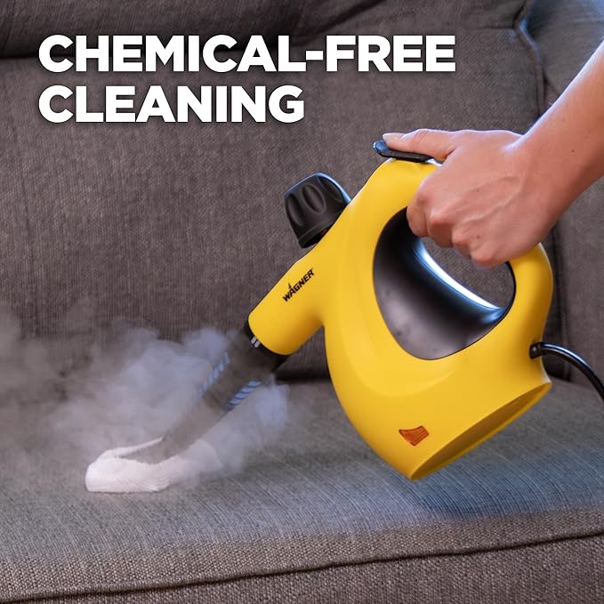 Wagner 2460111 505e Handheld Steam Cleaner, Multi-purpose Steamer, 11 Attachments, Chemical-Free Cleaning, Pet and Kid Safe