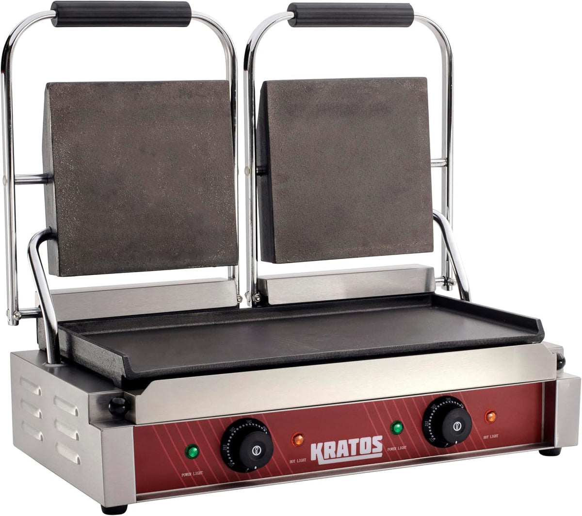 Kratos Commercial Electric Panini Sandwich Grill with Smooth Plates, 18.7"x9" Cooking Surface, Commercial Countertop Panini Press, 120V, 3500W (29Y-024)