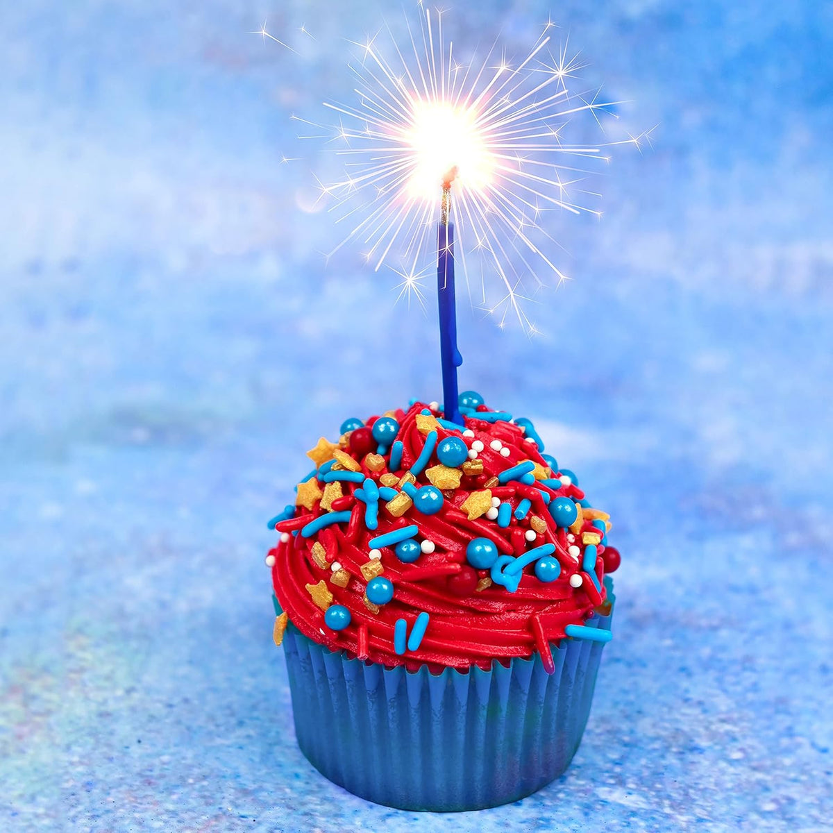 Sweets Indeed Sprinkles, Patriotic Edible Sprinkle Mix, Red Blue Gold, 4th of July, Perfect for Cake Decorations, Baking, Ice Cream, Cookies, Cupcake Topper For Birthday, Dairy Free, 4 ounces (Marvelous)