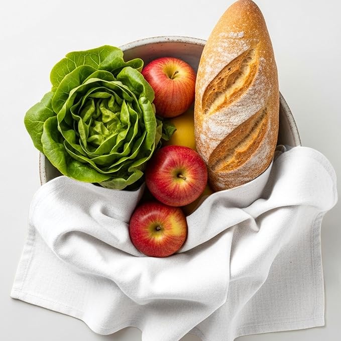 LITO LINEN AND TOWEL Flour Sack Towels – 100% Cotton, 28x28 Inches, Highly Absorbent, Embroidery-Ready Tea Towels for Kitchen & Crafts, Farmhouse Decor, Pack of 2 White