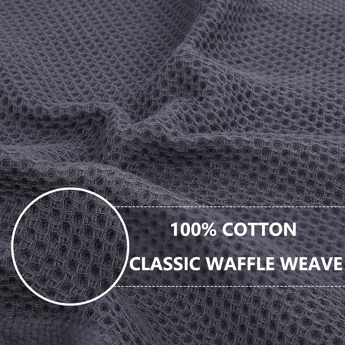 Homaxy 100% Cotton Waffle Weave Kitchen Dish Cloths, Ultra Soft Absorbent Quick Drying Dish Towels, 12 x 12 Inches, 6-Pack, Mixed Color